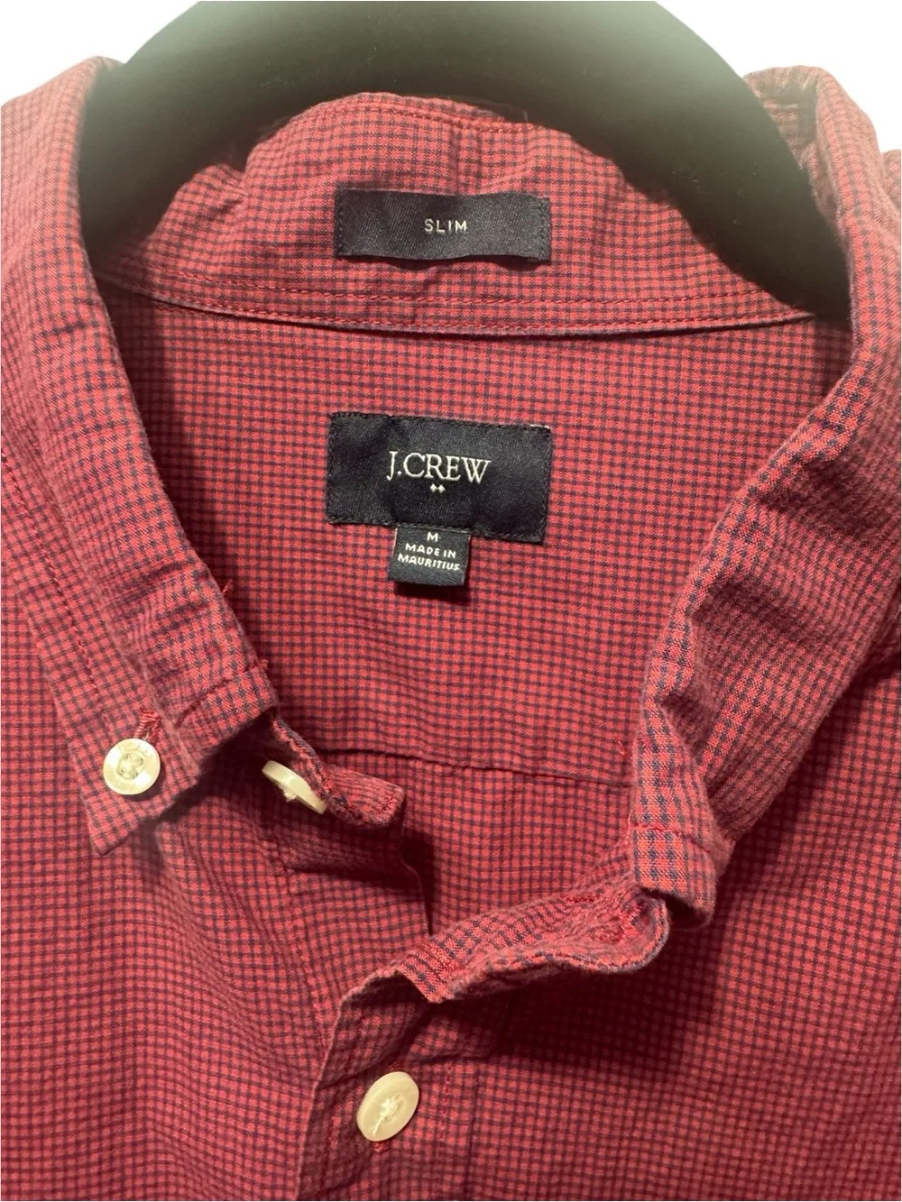 J. Crew Maroon Button-Down Shirt M slim